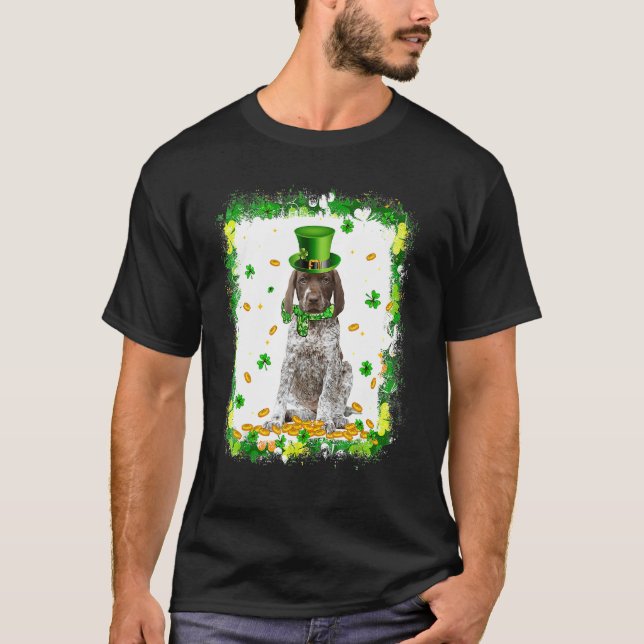 Cute German Shorthaired Pointer Dog St Patricks Da T-Shirt (Front)