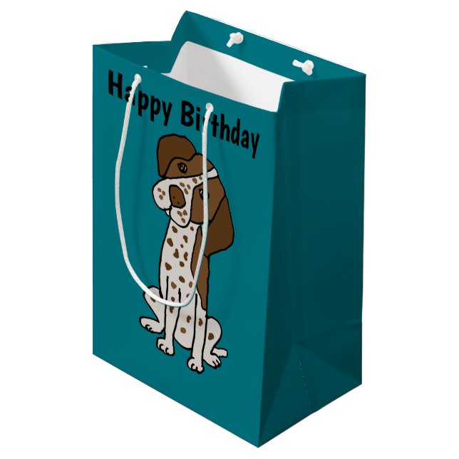 Cute German Shorthaired Pointer Puppy dog Medium Gift Bag (Front Angled)