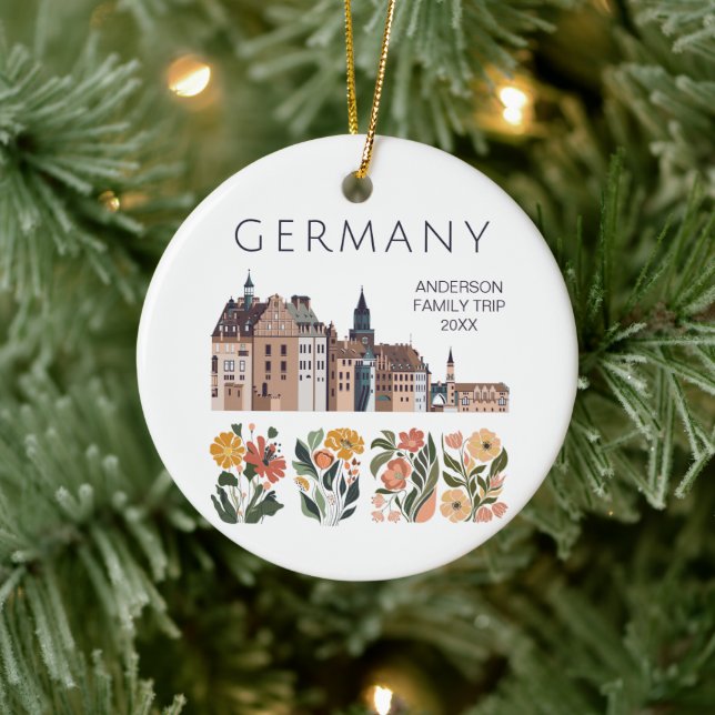 Cute Germany Floral City  Ceramic Tree Decoration (Tree)