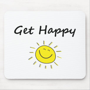 Cute Get Happy Smiling Sun Face Light-Colour Mouse Mat