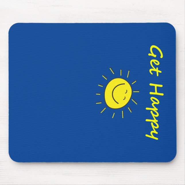 Cute Get Happy Smiling Sun Face Vertical Dark Mouse Mat (Front)