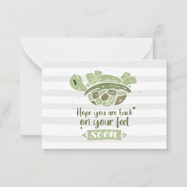 Cute Get Well Soon Hope You're Back On Feet Card (Front)