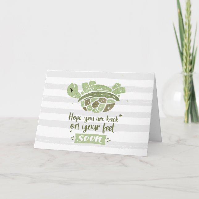 Cute Get Well Soon Hope You're Back On Feet Card (Front)