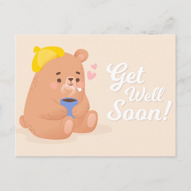 Cute Get Well Soon Postcard (Front)