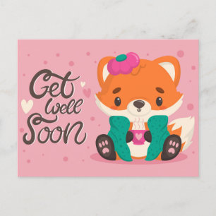 Cute Get Well Soon Postcard
