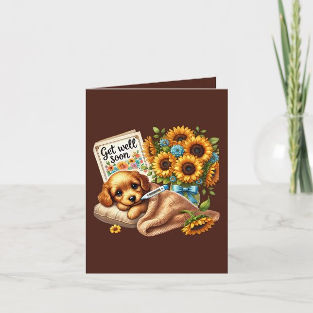 Cute get well soon puppy card (Front)