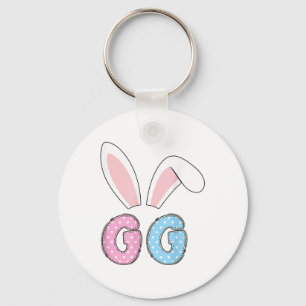 Cute Gg Happy Easter Bunny Matching Family Outfit  Key Ring