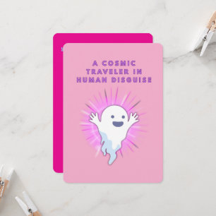 Cute Ghost – A cosmic Traveller I'm human disguise Invitation