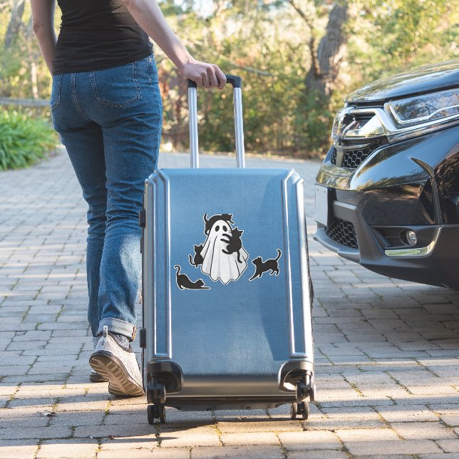Cute Ghost and Black Cats Classic T-Shirt (Suitcase Insitu)