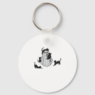 Cute Ghost and Black Cats Classic T-Shirt Key Ring