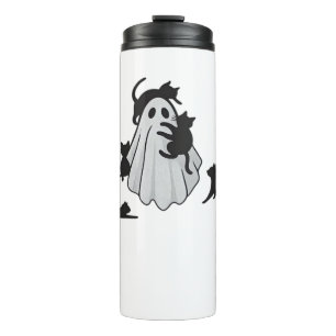 Cute Ghost and Black Cats Classic T-Shirt Thermal Tumbler