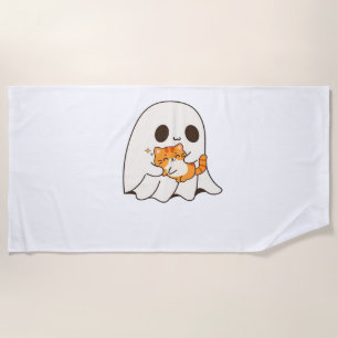 Cute ghost and cat, Gift Halloween Classic T-Shirt Beach Towel