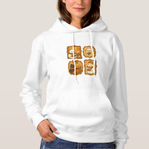 Cute Ghost and Cat in Autumn Season Cosy Fall Hoodie