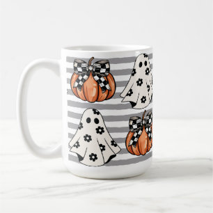 Cute ghost and fall pumpkins coffee mug