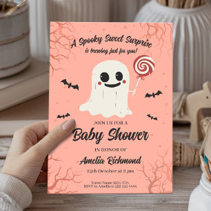 Cute Ghost Baby Shower Card Spooky Sweet Halloween