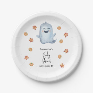 Cute ghost - baby shower paper plate