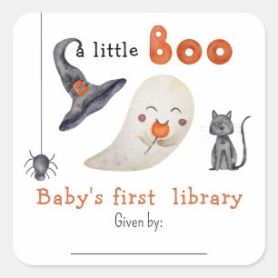 Cute Ghost - Baby's first library Square Sticker