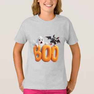 Cute Ghost Bat Boo Halloween Decor 👻 T-Shirt