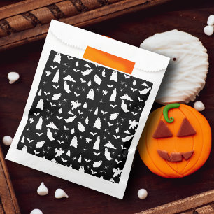 Cute Ghost, Bats & Spiders Halloween Pattern Favour Bags