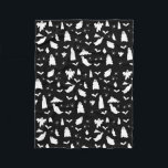 Cute Ghost, Bats & Spiders Halloween Pattern Fleece Blanket<br><div class="desc">A cute black and white ghost,  bats and spiders pattern. A perfect design for anyone who loves cute illustrations of ghosts,  bats,  spiders and Halloween themed art. An ideal ghost pattern design for Halloween parties,  October Birthday parties,  Halloween home décor and gifts.</div>