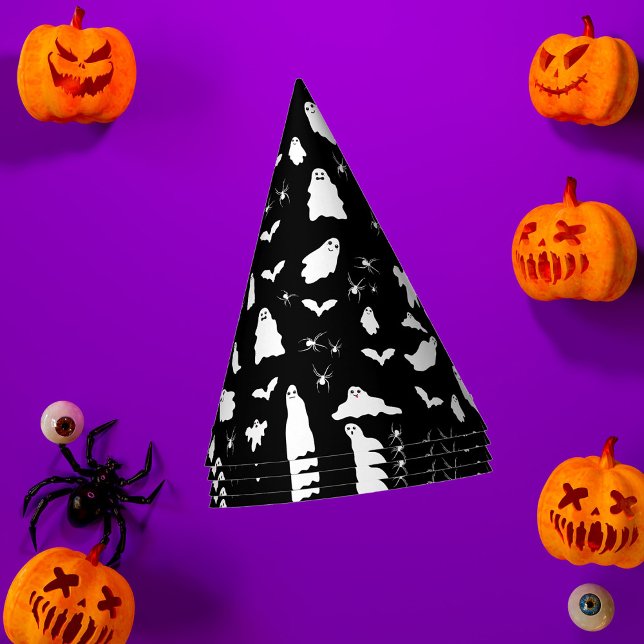 Cute Ghost, Bats & Spiders Halloween Pattern Party Hat (Cute Ghost, Bats & Spiders Halloween Pattern Party Hat)