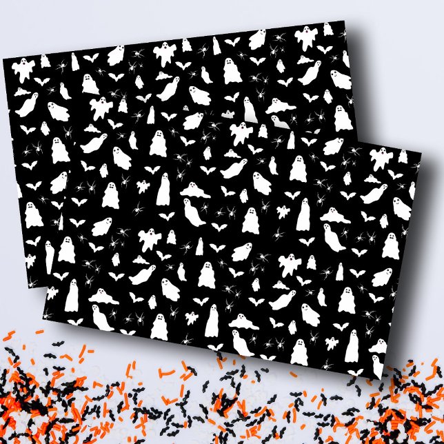 Cute Ghost, Bats & Spiders Halloween Pattern Tissue Paper (Cute Ghost, Bats & Spiders Halloween Pattern Tissue Paper)