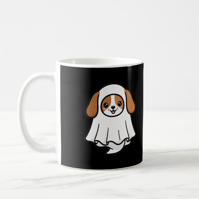 Cute Ghost Beagle Halloween Coffee Mug (Left)