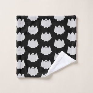Cute Ghost Black and White Pattern Halloween  Wash Cloth