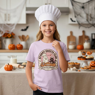 Cute Ghost Black Cat Baker Halloween Bakery T-Shirt