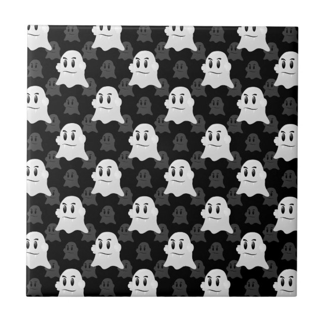 Cute Ghost Blob Design  Tile (Front)