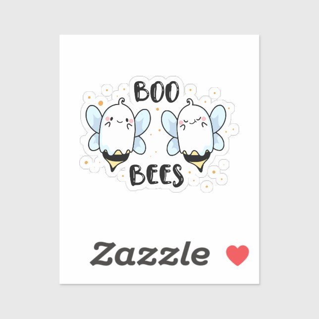 Cute Ghost Boo Bees - Funny Halloween on white (Sheet)