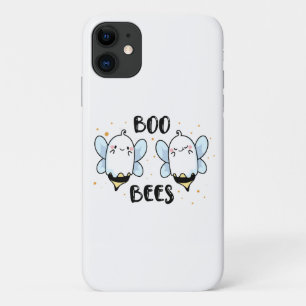 Cute Ghost Boo Bees - Funny Halloween on white iPhone 11 Case