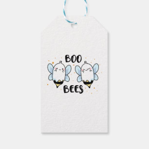 Cute Ghost Boo Bees - Funny Halloween on white Gift Tags