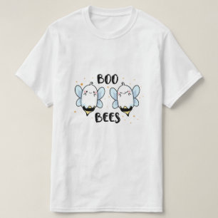 Cute Ghost Boo Bees - Funny Halloween on white T-Shirt