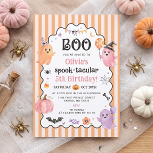 Cute Ghost Boo Birthday Invitation