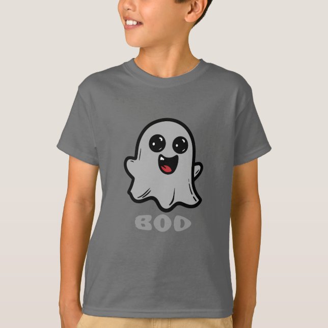 Cute Ghost Boo Cartoon T-Shirt (Front)