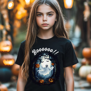 Cute Ghost Boo Fun Halloween Costume Boy Girl Tri-Blend Shirt
