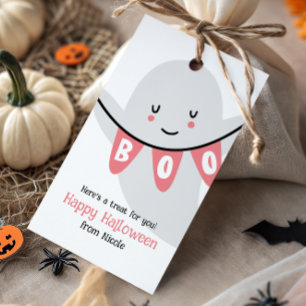 CUTE GHOST BOO HALLOWEEN KIDS TREAT GIFT TAGS