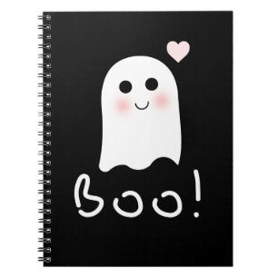 Cute Ghost Boo Happy Halloween Notebook