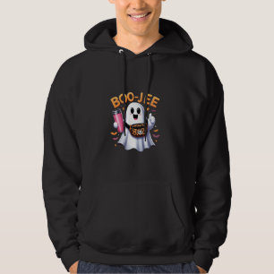 Cute Ghost Boo-Jee Spooky Ghost Pink Halloween Pum Hoodie