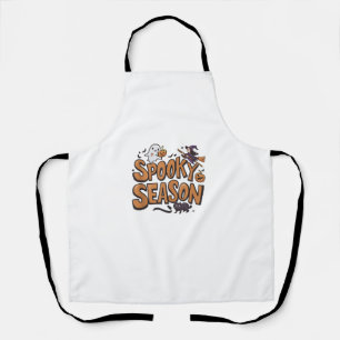 Cute Ghost Boo Witch Black Cat Halloween Ghost Spo Apron