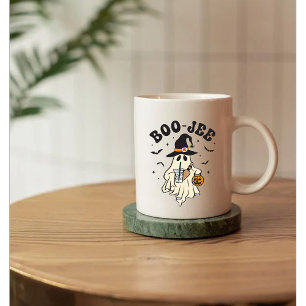 Cute ghost boo with ice coffee mug