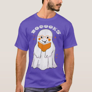Cute Ghost Book Booooks Halloween Reading Teacher  T-Shirt