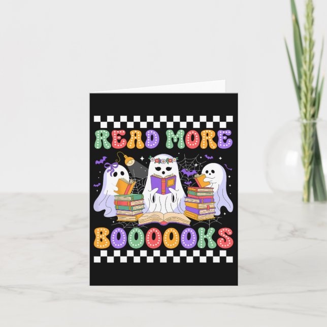 Cute Ghost Book Read More Books Funny Teachers Hal Card (Front)