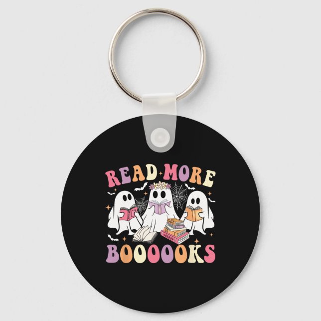 Cute Ghost Book Read More Books Funny Teachers Hal Key Ring (Front)
