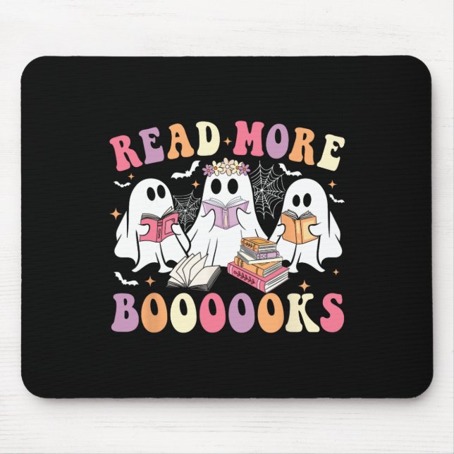 Cute Ghost Book Read More Books Funny Teachers Hal Mouse Mat (Front)