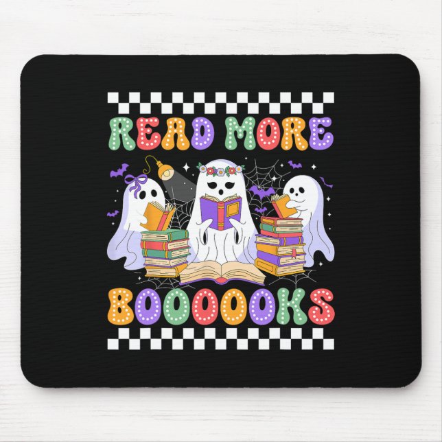 Cute Ghost Book Read More Books Funny Teachers Hal Mouse Mat (Front)