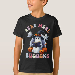 Cute Ghost Book Read More Books Funny Teachers Hal T-Shirt