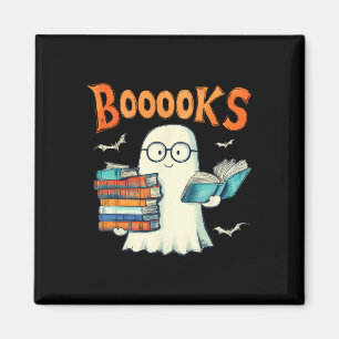 Cute Ghost Book Reading Booooks Halloween Teacher Magnet
