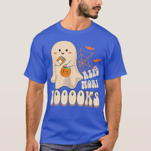 Cute Ghost Book Reading Halloween Boo Men Women Te T-Shirt
